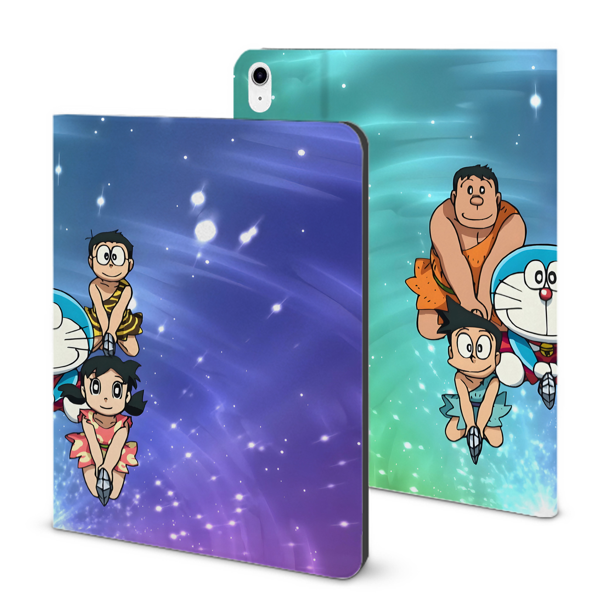 （画像用） ドラえもん Doraemon IPad ケース ブック型 PUレザー TPU 耐衝撃 軽量 薄型 ペン収納なし 全面保護 IPad 各モデル対応